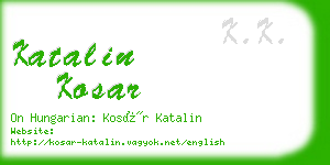 katalin kosar business card